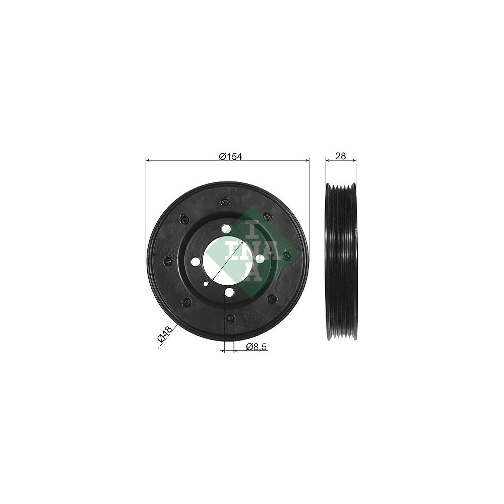 INA Riemenscheibe, Kurbelwelle 544008110