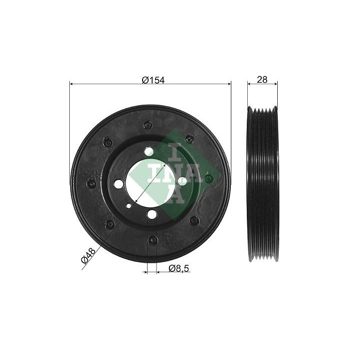 INA Riemenscheibe, Kurbelwelle 544008110