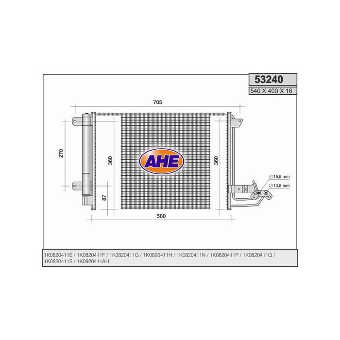 AHE Kondensator, Klimaanlage 53240