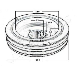 JAPANPARTS Riemenscheibe, Kurbelwelle PU-500