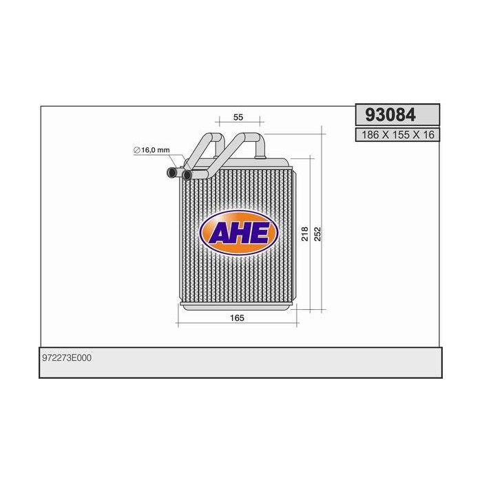 AHE Wärmetauscher, Innenraumheizung 93084