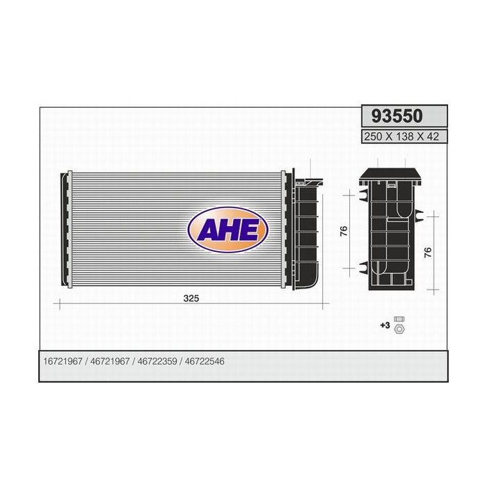 AHE Wärmetauscher, Innenraumheizung 93550