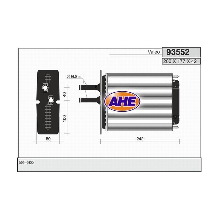 AHE Wärmetauscher, Innenraumheizung 93552