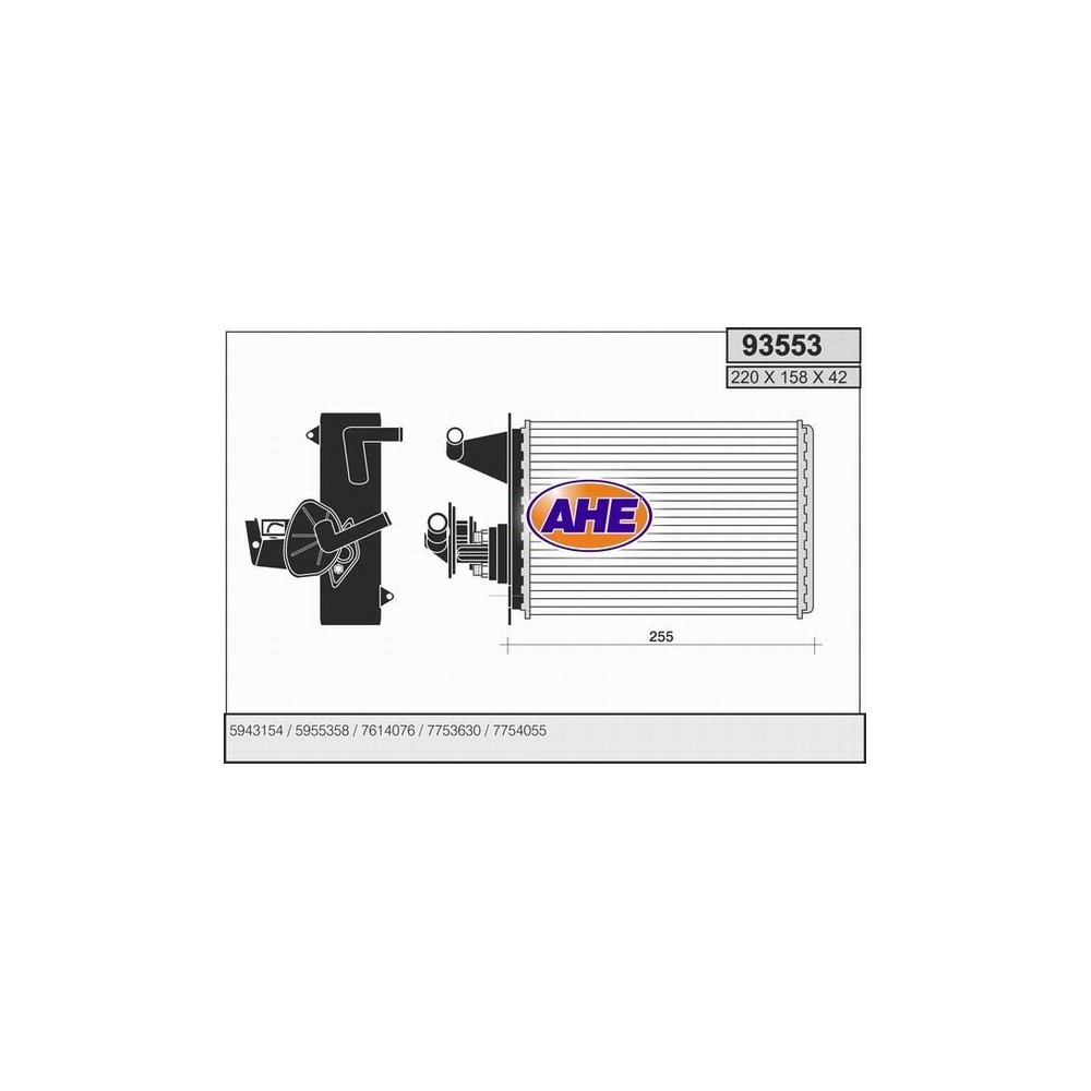 AHE Wärmetauscher, Innenraumheizung 93553