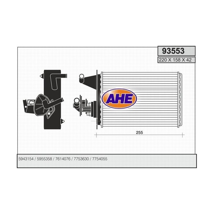 AHE Wärmetauscher, Innenraumheizung 93553