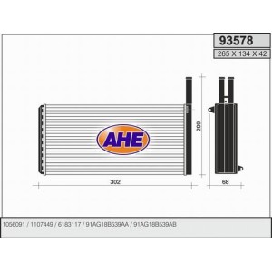 AHE Wärmetauscher, Innenraumheizung 93578