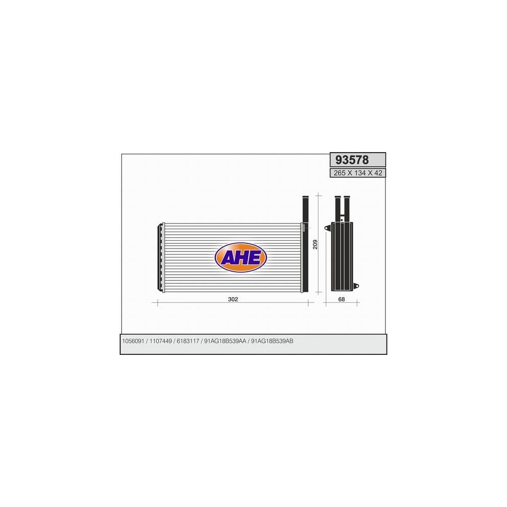 AHE Wärmetauscher, Innenraumheizung 93578
