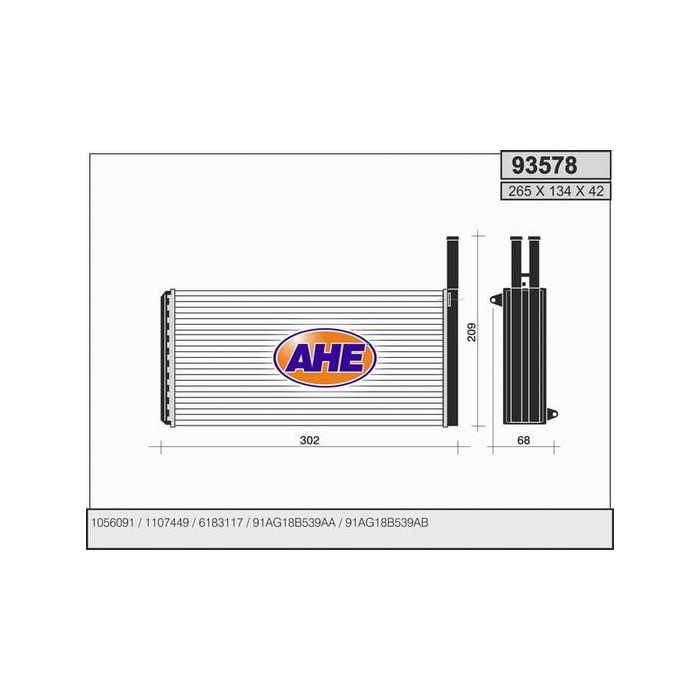 AHE Wärmetauscher, Innenraumheizung 93578