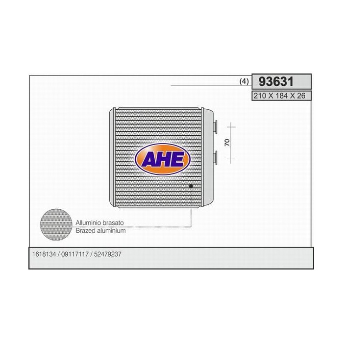 AHE Wärmetauscher, Innenraumheizung 93631