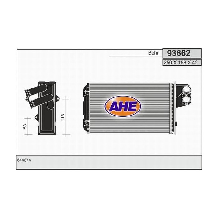 AHE Wärmetauscher, Innenraumheizung 93662