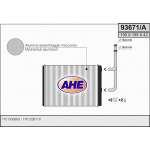 AHE Wärmetauscher, Innenraumheizung 93671/A