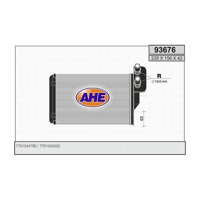 AHE Wärmetauscher, Innenraumheizung 93676