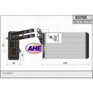 AHE Wärmetauscher, Innenraumheizung 93705