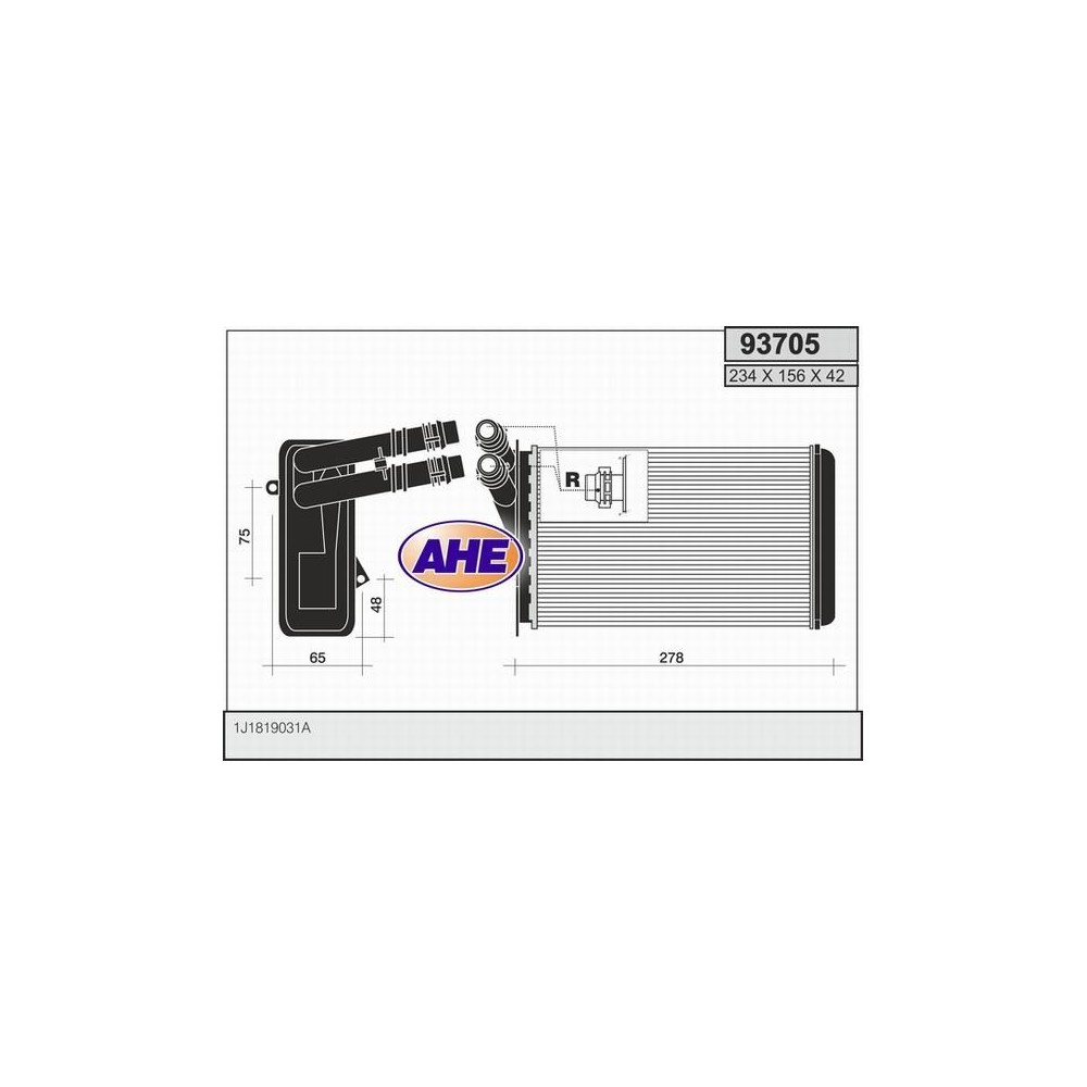 AHE Wärmetauscher, Innenraumheizung 93705