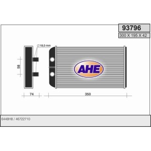 AHE Wärmetauscher, Innenraumheizung 93796