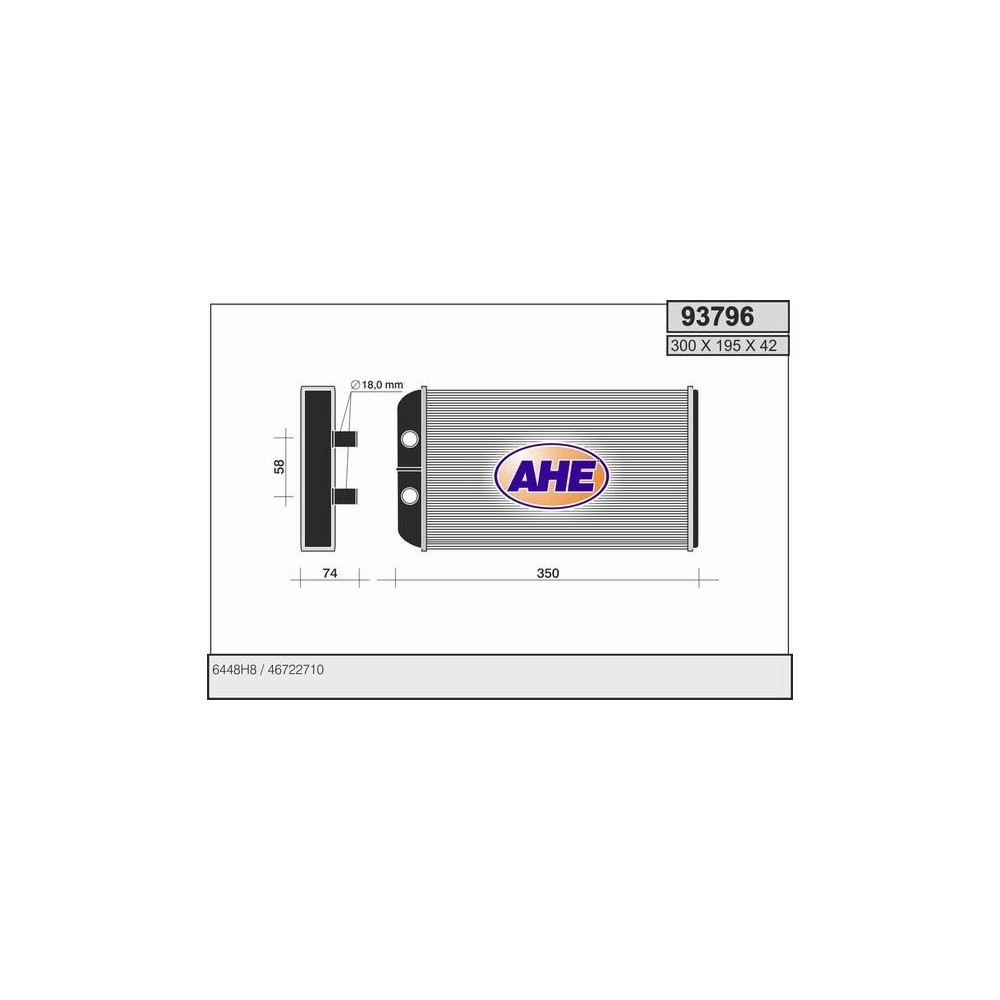 AHE Wärmetauscher, Innenraumheizung 93796