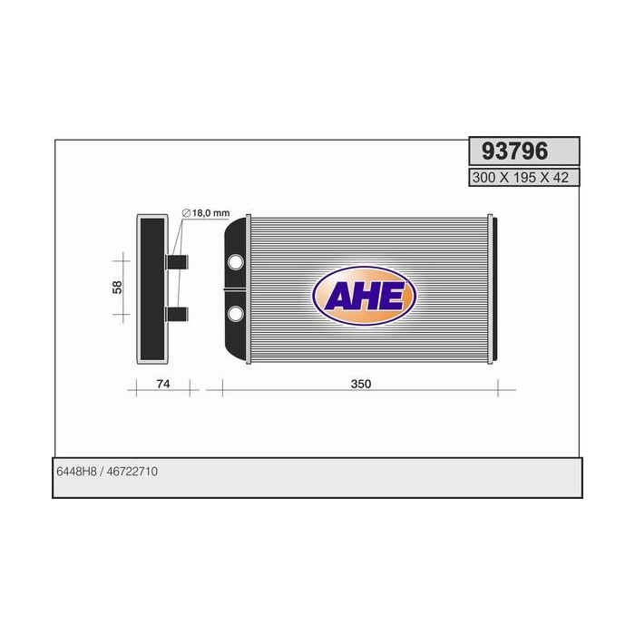 AHE Wärmetauscher, Innenraumheizung 93796