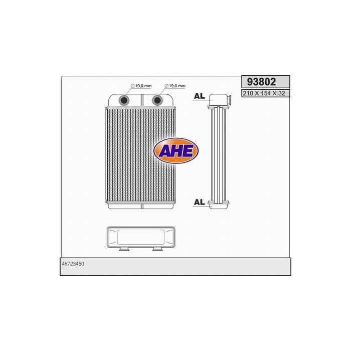 AHE Wärmetauscher, Innenraumheizung 93802