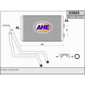 AHE Wärmetauscher, Innenraumheizung 93805