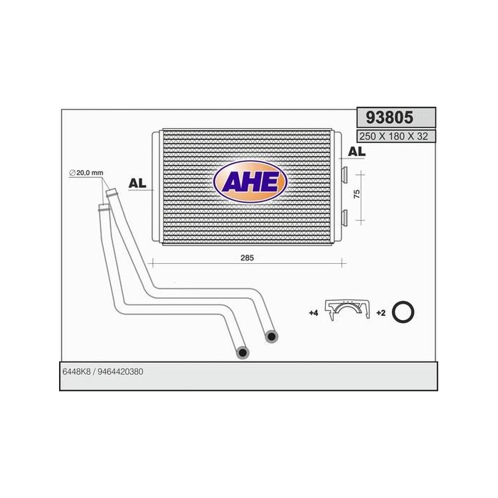 AHE Wärmetauscher, Innenraumheizung 93805