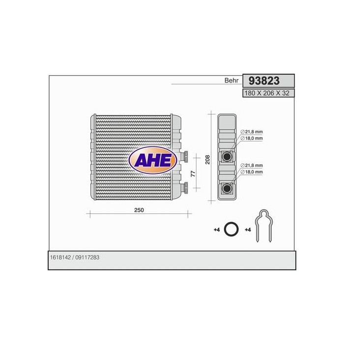 AHE Wärmetauscher, Innenraumheizung 93823