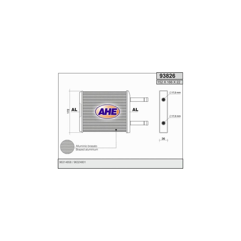 AHE Wärmetauscher, Innenraumheizung 93826