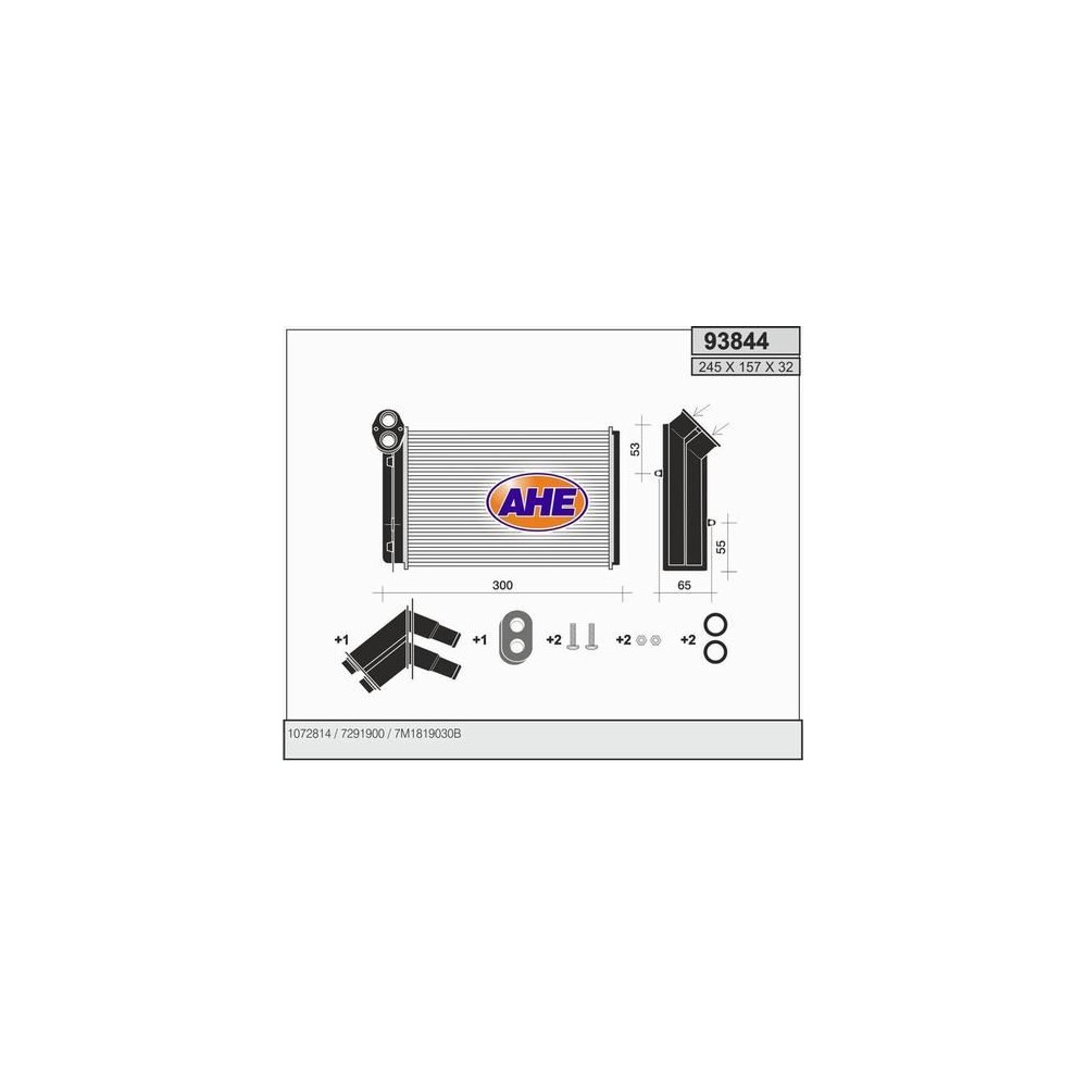 AHE Wärmetauscher, Innenraumheizung 93844