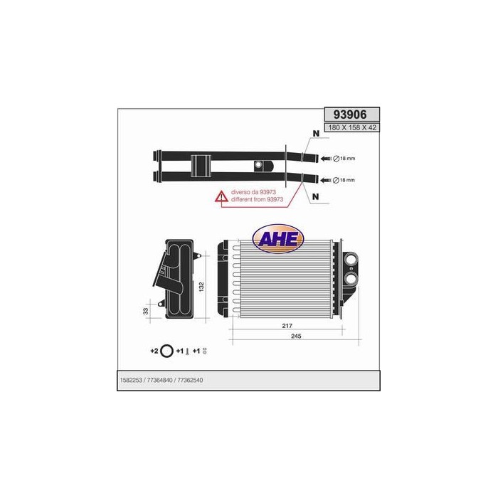 AHE Wärmetauscher, Innenraumheizung 93906