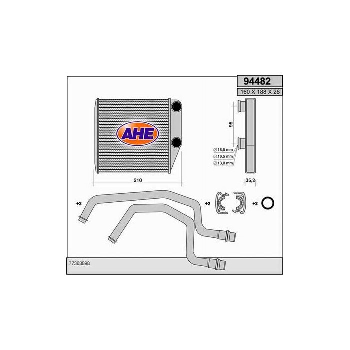 AHE Wärmetauscher, Innenraumheizung 94482