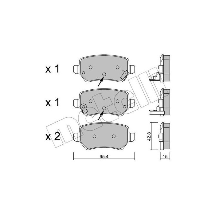 METELLI Bremsbelagsatz, Scheibenbremse 22-0542-2
