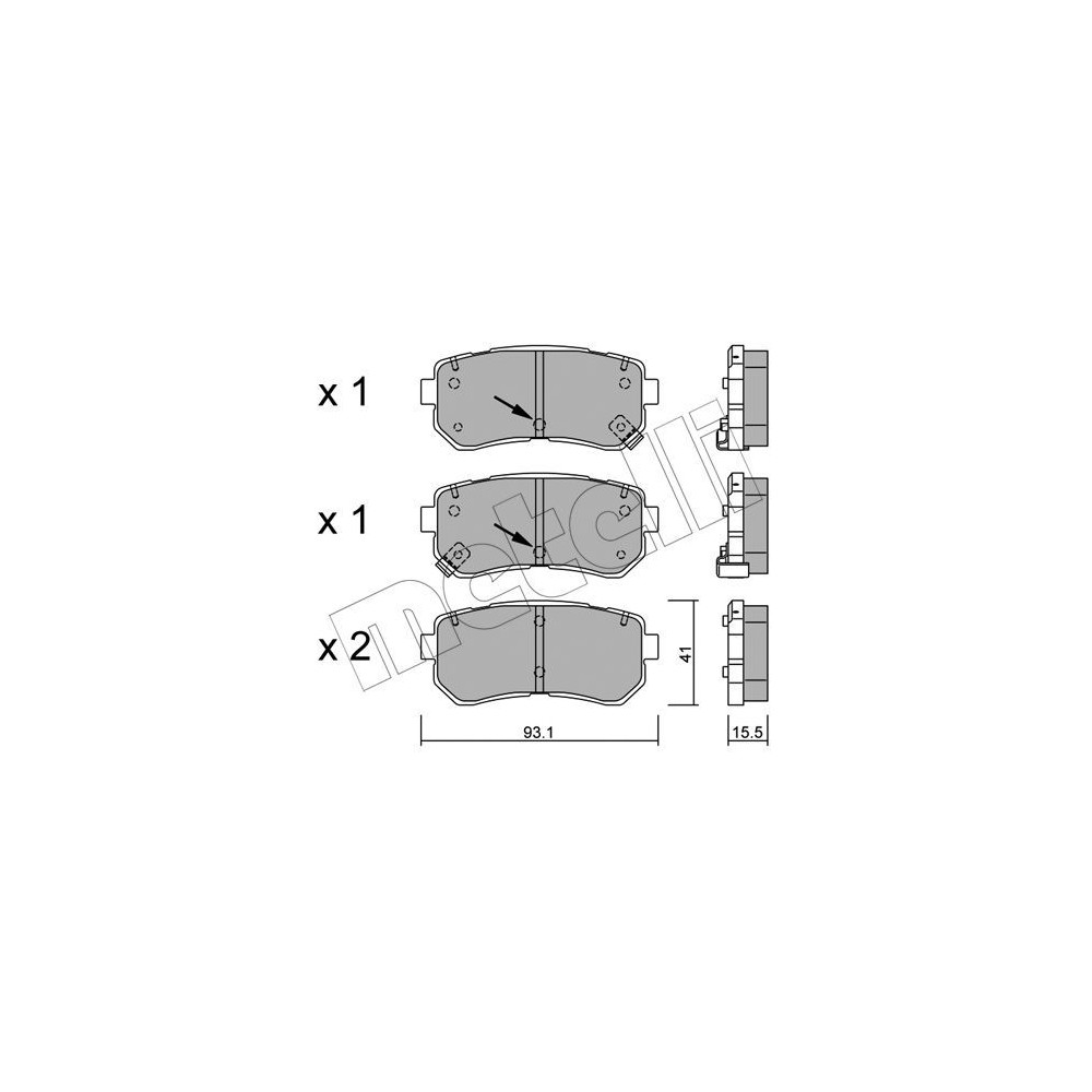 METELLI Bremsbelagsatz, Scheibenbremse 22-0725-1