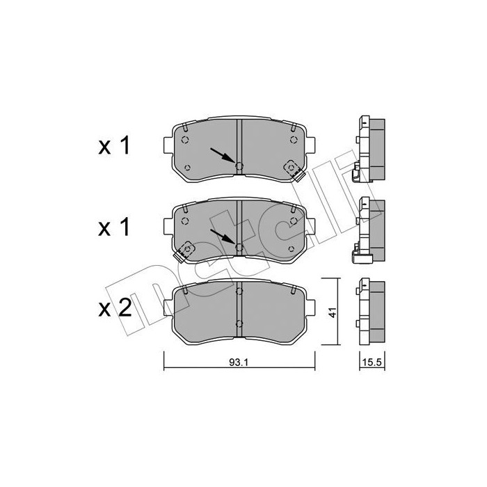 METELLI Bremsbelagsatz, Scheibenbremse 22-0725-1