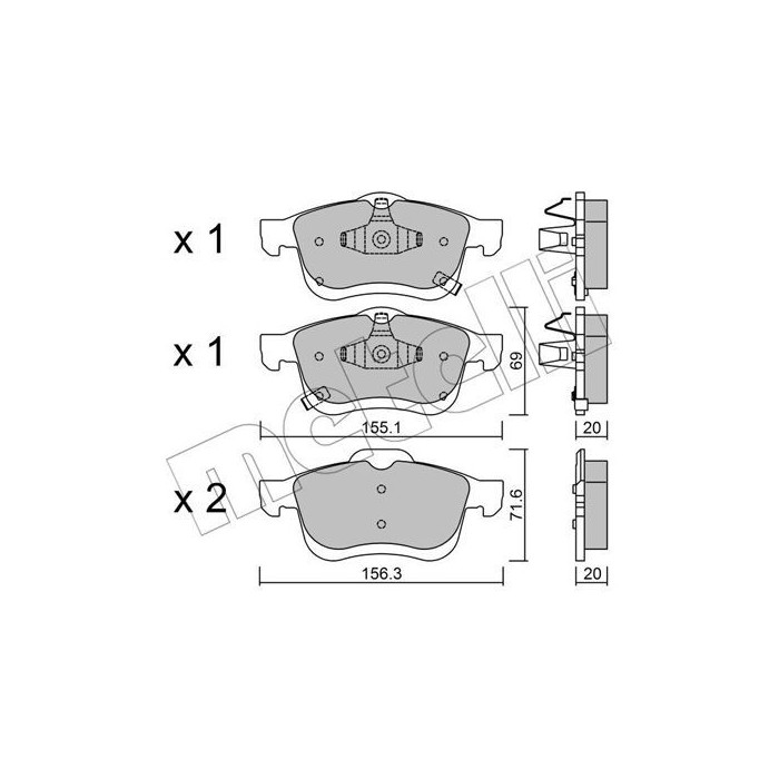 METELLI Bremsbelagsatz, Scheibenbremse 22-0824-2