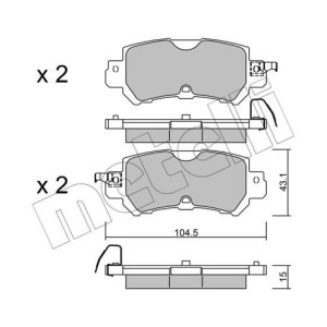 METELLI Bremsbelagsatz, Scheibenbremse 22-0970-0