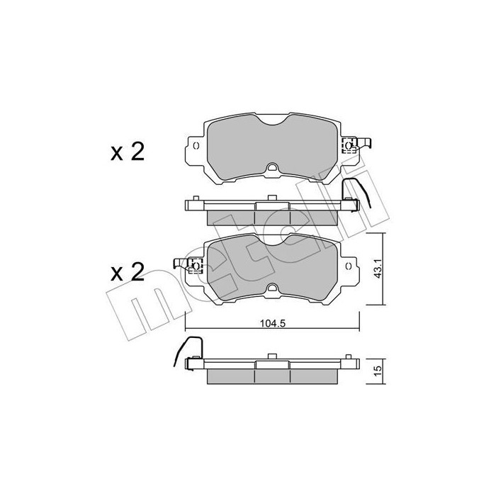 METELLI Bremsbelagsatz, Scheibenbremse 22-0970-0