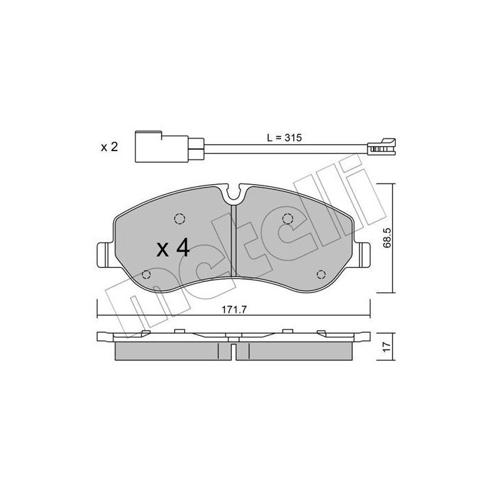 METELLI Bremsbelagsatz, Scheibenbremse 22-0990-0