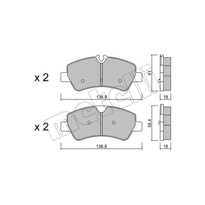 METELLI Bremsbelagsatz, Scheibenbremse 22-0991-0