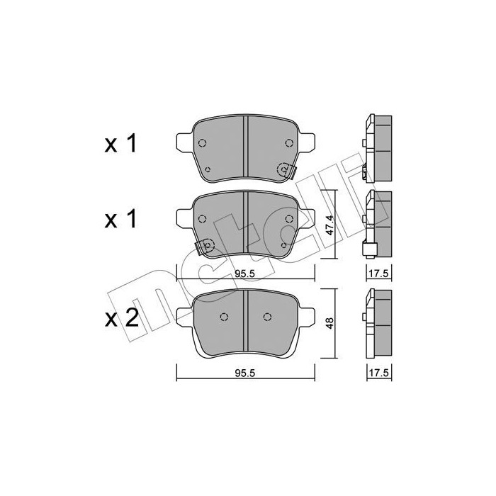 METELLI Bremsbelagsatz, Scheibenbremse 22-1012-0