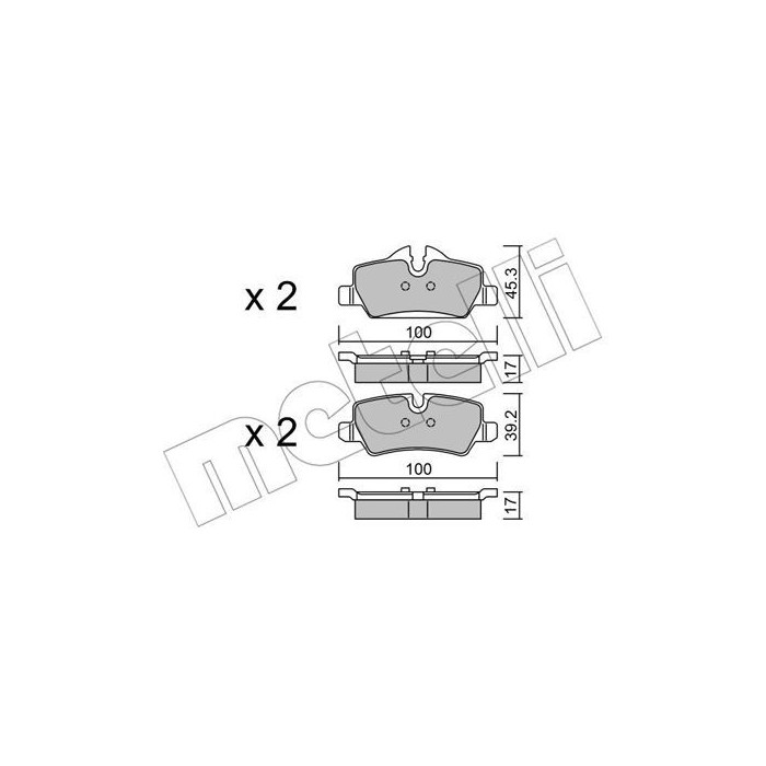 METELLI Bremsbelagsatz, Scheibenbremse 22-1014-0
