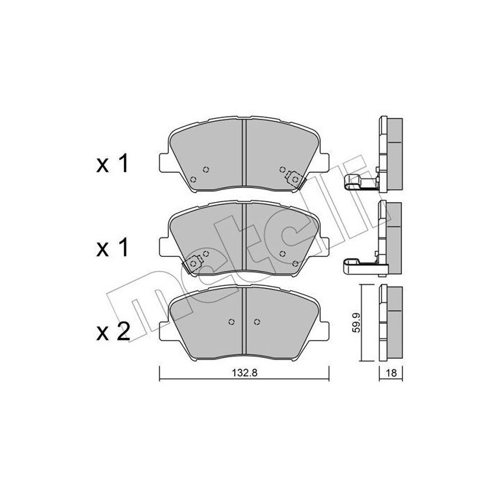 METELLI Bremsbelagsatz, Scheibenbremse 22-1026-0