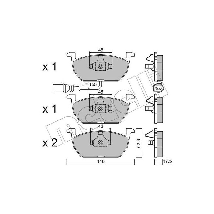 METELLI Bremsbelagsatz, Scheibenbremse 22-1028-0