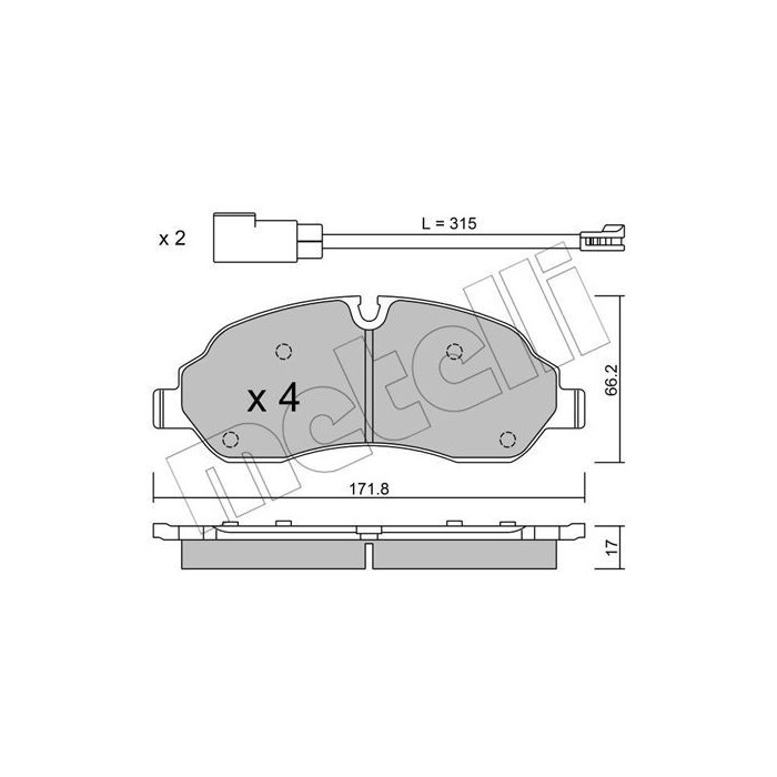 METELLI Bremsbelagsatz, Scheibenbremse 22-1032-0