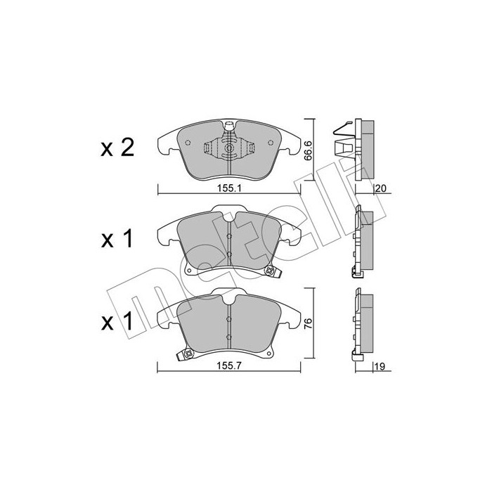 METELLI Bremsbelagsatz, Scheibenbremse 22-1039-0