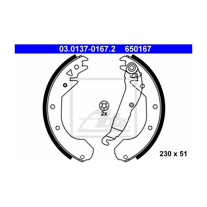 ATE Bremsbackensatz 03.0137-0167.2
