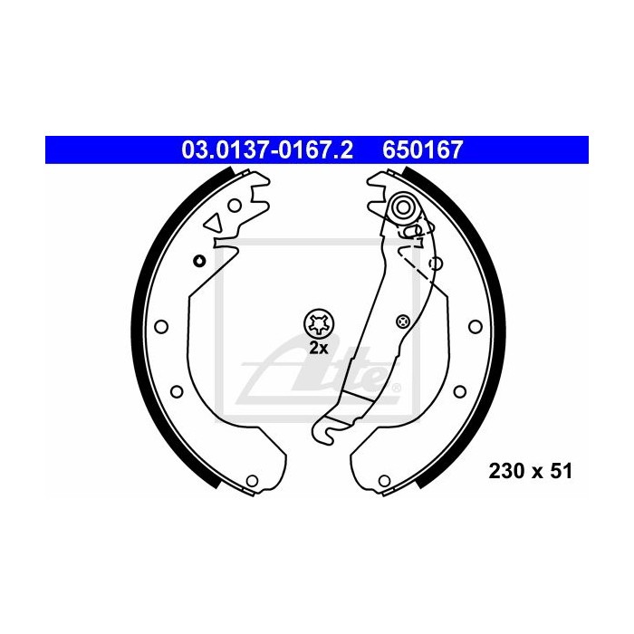 ATE Bremsbackensatz 03.0137-0167.2