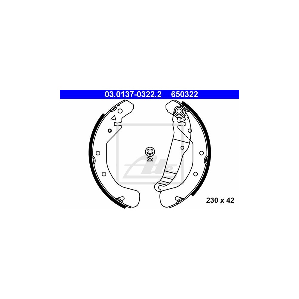 ATE Bremsbackensatz 03.0137-0322.2