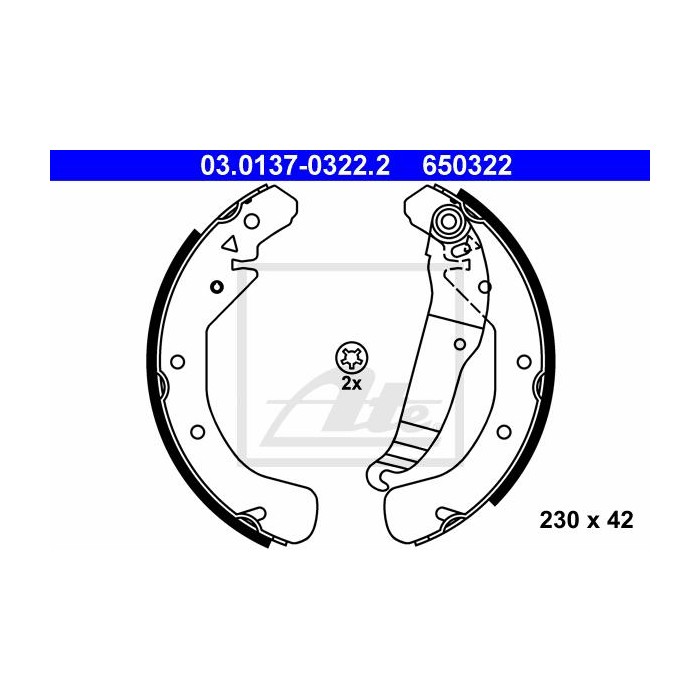 ATE Bremsbackensatz 03.0137-0322.2