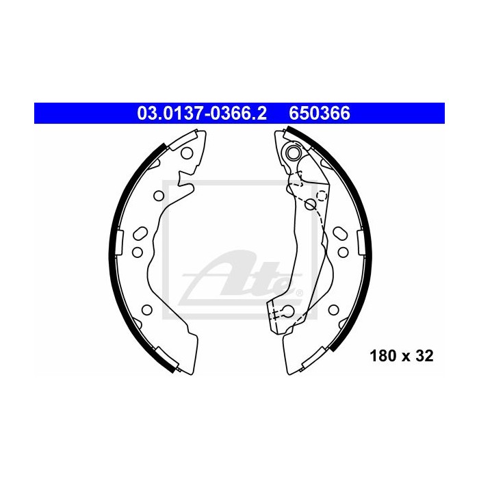 ATE Bremsbackensatz 03.0137-0366.2