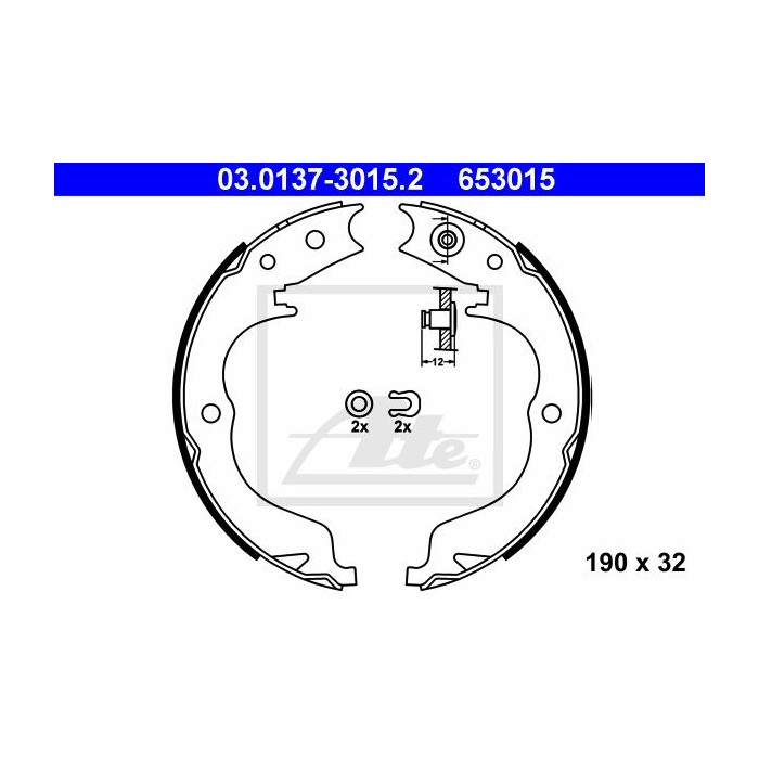 ATE Bremsbackensatz, Feststellbremse 03.0137-3015.2
