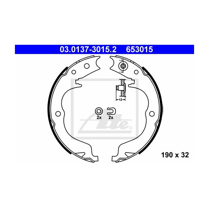 ATE Bremsbackensatz, Feststellbremse 03.0137-3015.2